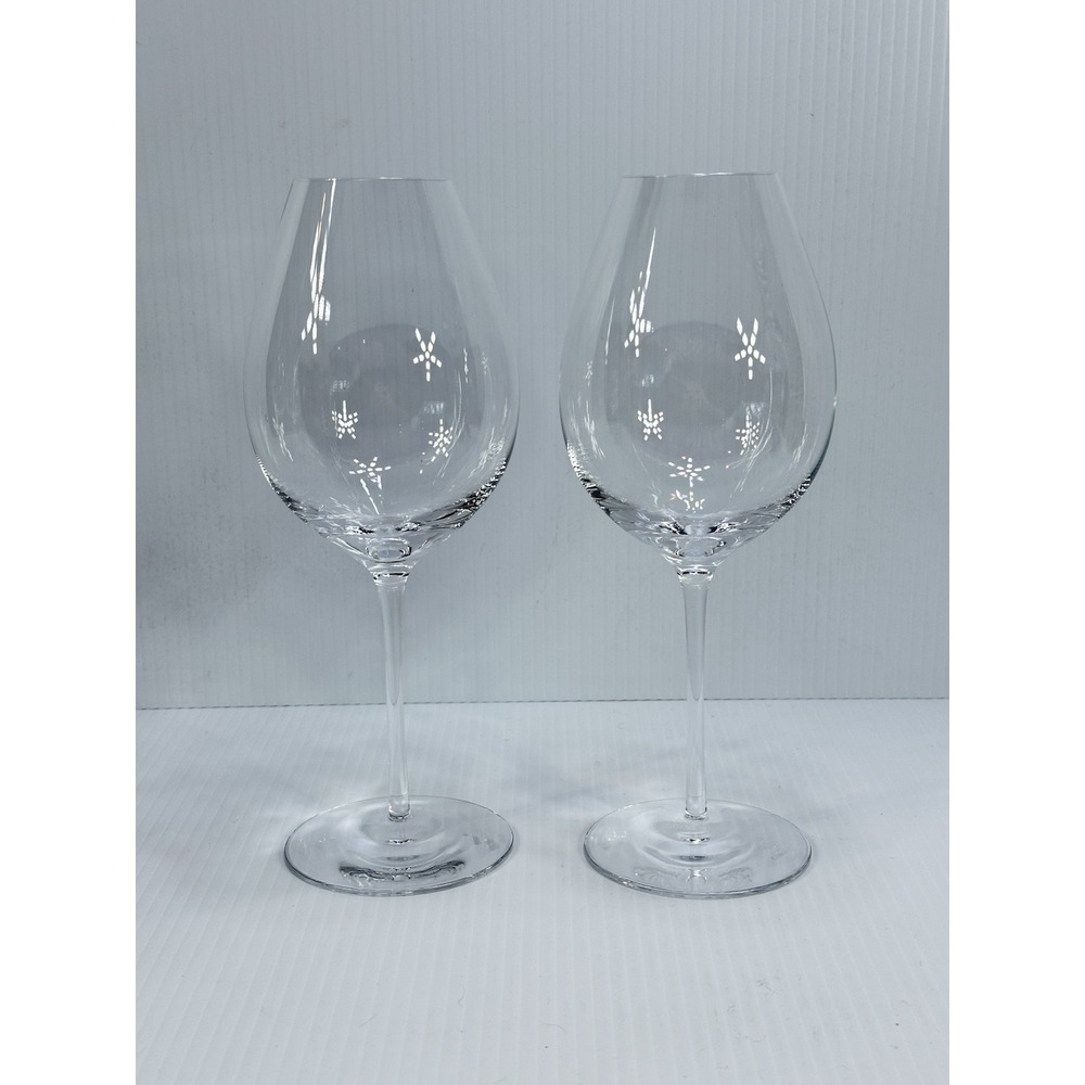 2β Orrefors Difference Fruit Wine Glasses Erika Lagerbielke Crystal 10" Clear
